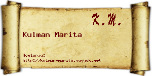 Kulman Marita névjegykártya